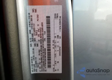 2022 Ford F150 Supercrew из США, поврежденный, VIN 1FTFW1E81NFA05306